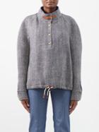 Giuliva Heritage - Donatella Wool-blend Herringbone Jacket - Womens - Blue White