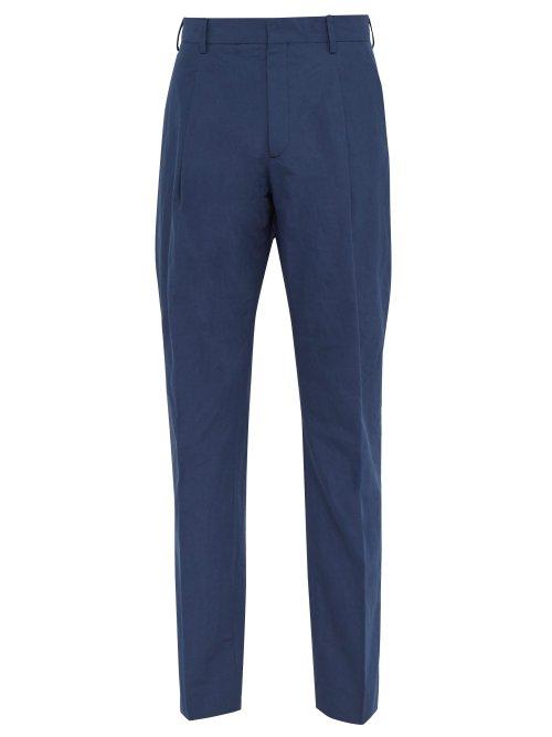 Matchesfashion.com Acne Studios - Boston Cotton Poplin Trousers - Mens - Blue