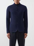 Giorgio Armani - Single-breasted Wool-blend Jacket - Mens - Navy
