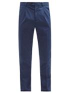 Matchesfashion.com Brunello Cucinelli - Cotton-gabardine Slim-leg Chino Trousers - Mens - Blue