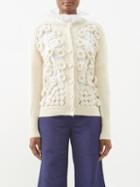 Batsheva - Floral-crochet Alpaca Cardigan - Womens - Cream