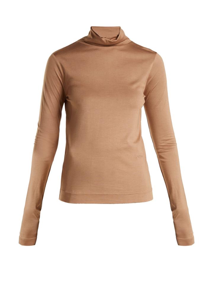 Joseph Silk-jersey Roll-neck Top