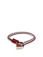 Matchesfashion.com Prada - Braided Leather Bracelet - Mens - Grey Multi