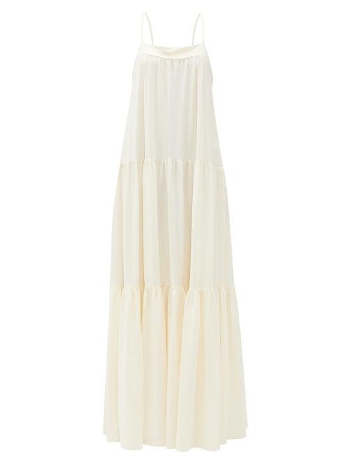 Matchesfashion.com Ryan Roche - Tiered Maxi Dress - Womens - White / Ivory