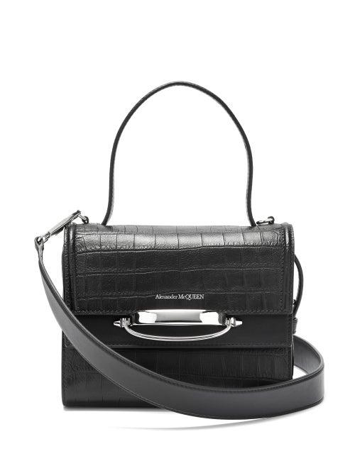 Matchesfashion.com Alexander Mcqueen - The Story Small Crocodile-effect Leather Bag - Womens - Black