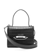 Matchesfashion.com Alexander Mcqueen - The Story Small Crocodile-effect Leather Bag - Womens - Black