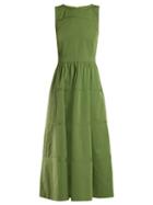 Matchesfashion.com Bottega Veneta - Tiered Cotton Dress - Womens - Green
