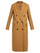Matchesfashion.com Burberry - Theydon Double Breasted Wool Blend Coat - Womens - Camel