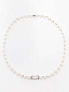 Era - Diamond, Pearl & 18kt White-gold Necklace - Womens - White Gold Multi