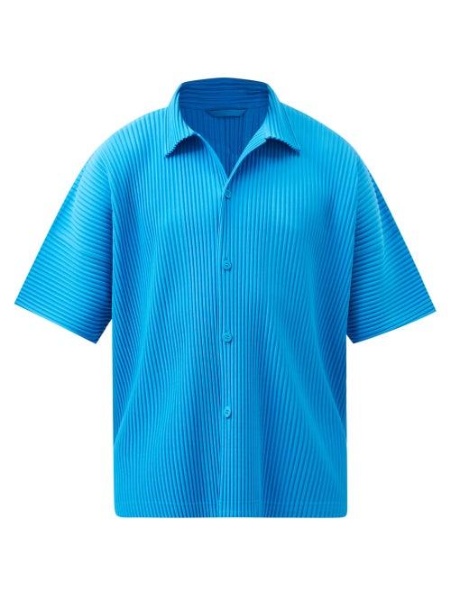 Homme Pliss Issey Miyake - Technical-pleated Shirt - Mens - Blue