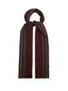 Matchesfashion.com Paul Smith - Polka-dot And Striped Wool-blend Scarf - Mens - Brown Multi