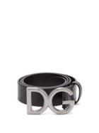 Matchesfashion.com Dolce & Gabbana - Dg Buckle Leather Belt - Mens - Black Silver