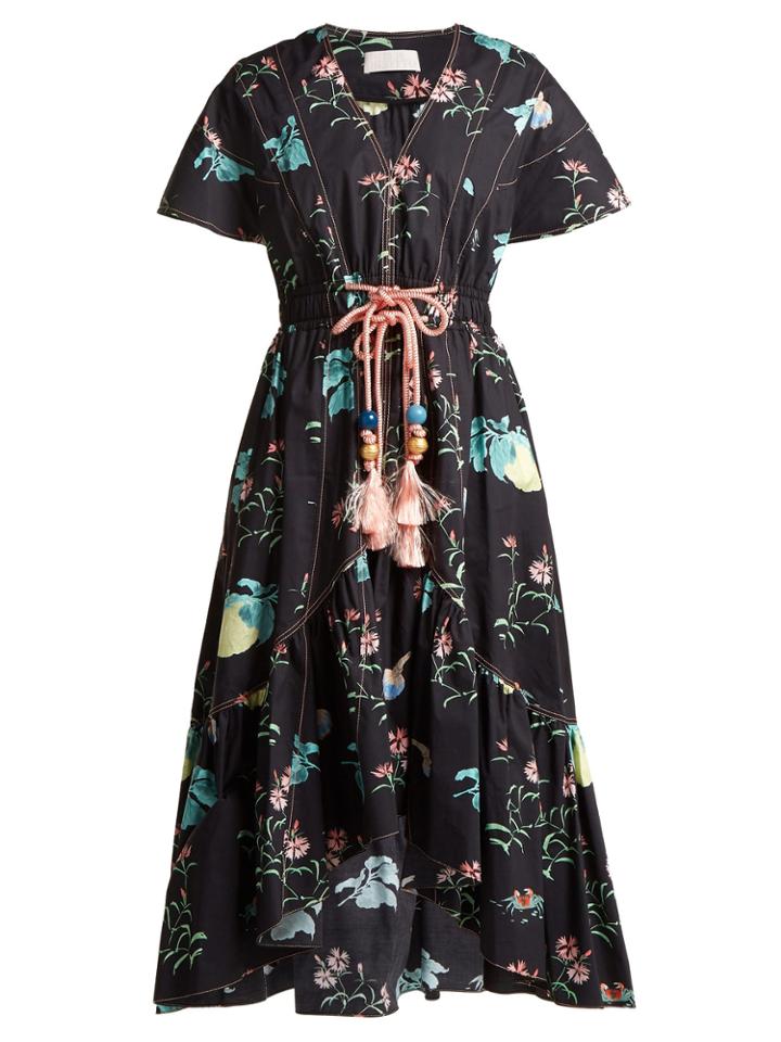 Peter Pilotto V-neck Floral-print Cotton Dress