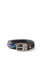 Dolce & Gabbana - Sequinned Leather Belt - Mens - Multi