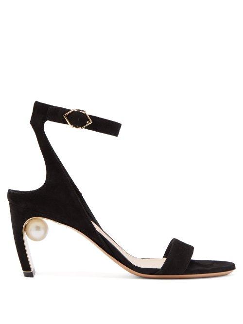Matchesfashion.com Nicholas Kirkwood - Lola Faux Pearl Suede Sandals - Womens - Black