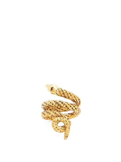 Matchesfashion.com Aurlie Bidermann - Asclepios Gold-plated Snake Ring - Womens - Gold