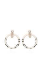 Matchesfashion.com Balenciaga - Marble Effect Hoop Earrings - Womens - White