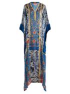 Roberto Cavalli Phoenix-print Silk-satin Gown