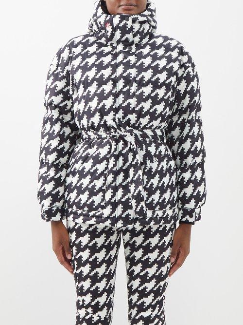 Perfect Moment - Oversized Ii Quilted Down Hooded Ski Jacket - Womens - Black White