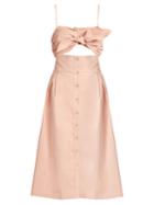Sea Bow-front Midi-length Dress