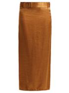 Ann Demeulemeester Belted Crinkled-satin Skirt