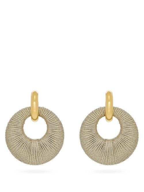 Matchesfashion.com Lizzie Fortunato - Orb Cord & Gold-plated Hoop Earrings - Womens - Beige