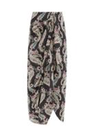 Isabel Marant - Breetizi Paisley-print Silk-crepe Midi Skirt - Womens - Black Multi