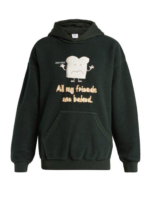 Matchesfashion.com Vetements - All My Friends Are Baked Cotton Blend Sweatshirt - Womens - Green