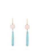 Matchesfashion.com Irene Neuwirth - Pink Opal, Turquoise & 18kt Rose Gold Earrings - Womens - Pink