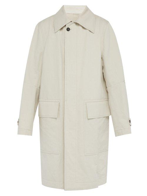 Matchesfashion.com Ann Demeulemeester - Oran Oversized Cotton Blend Trench Coat - Mens - White