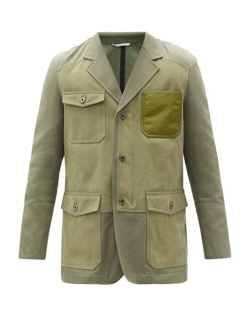 Matchesfashion.com Valentino - Patched Cotton-twill Suit Jacket - Mens - Green