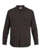 Matchesfashion.com Saint Laurent - Chest Pocket Crinkled Cotton Shirt - Mens - Black