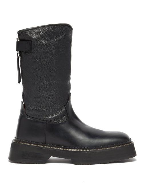 Matchesfashion.com Eytys - Tucson Square Toe Leather Boots - Mens - Black