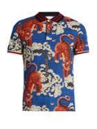 Gucci Bengal-print Cotton-blend Piqu Polo Shirt