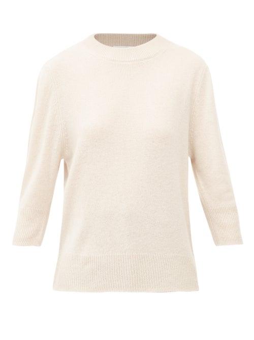 Matchesfashion.com Allude - Puff-shoulder Cashmere Sweater - Womens - Beige