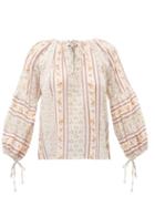 Matchesfashion.com D'ascoli - Devon Floral Print Cotton Blouse - Womens - Yellow