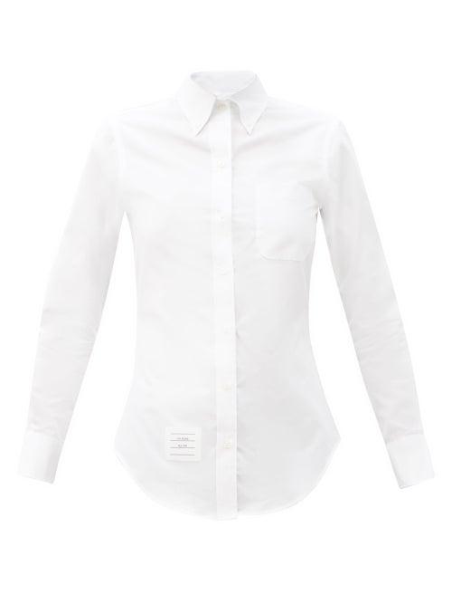 Matchesfashion.com Thom Browne - Point-collar Slim-fit Cotton-poplin Shirt - Womens - White