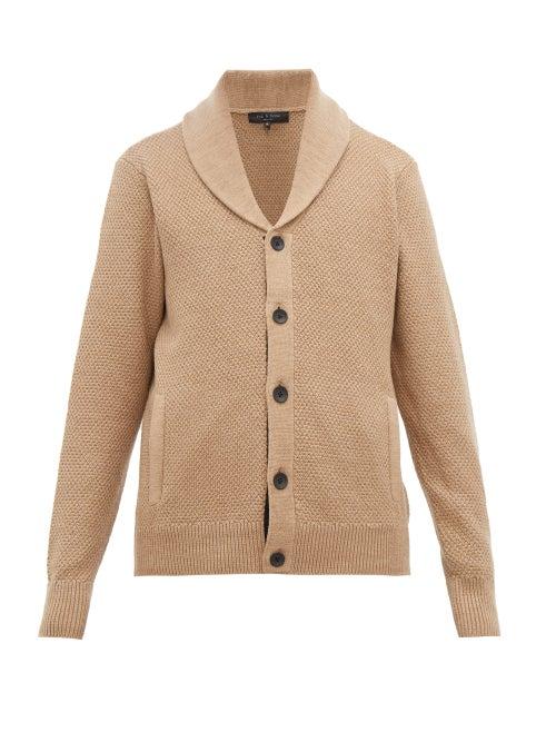 Matchesfashion.com Rag & Bone - Cardiff Shawl Collar Wool & Cotton Cardigan - Mens - Camel