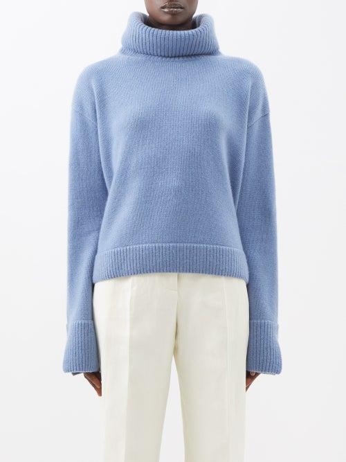 Arch4 - Parson's Green Roll-neck Cashmere Sweater - Womens - Mid Blue