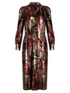 Marc Jacobs Palms Silk-blend Lam Dress