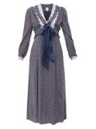 Matchesfashion.com Gl Hrgel - Ruffled Polka Dot Dress - Womens - Blue Print