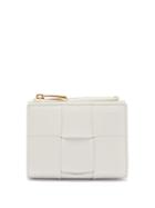 Bottega Veneta - Cassette Intrecciato-leather Bi-fold Wallet - Womens - White