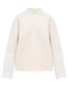 Matchesfashion.com Haider Ackermann - Banded Canvas Cuff Ribbed Wool Sweater - Womens - Ivory
