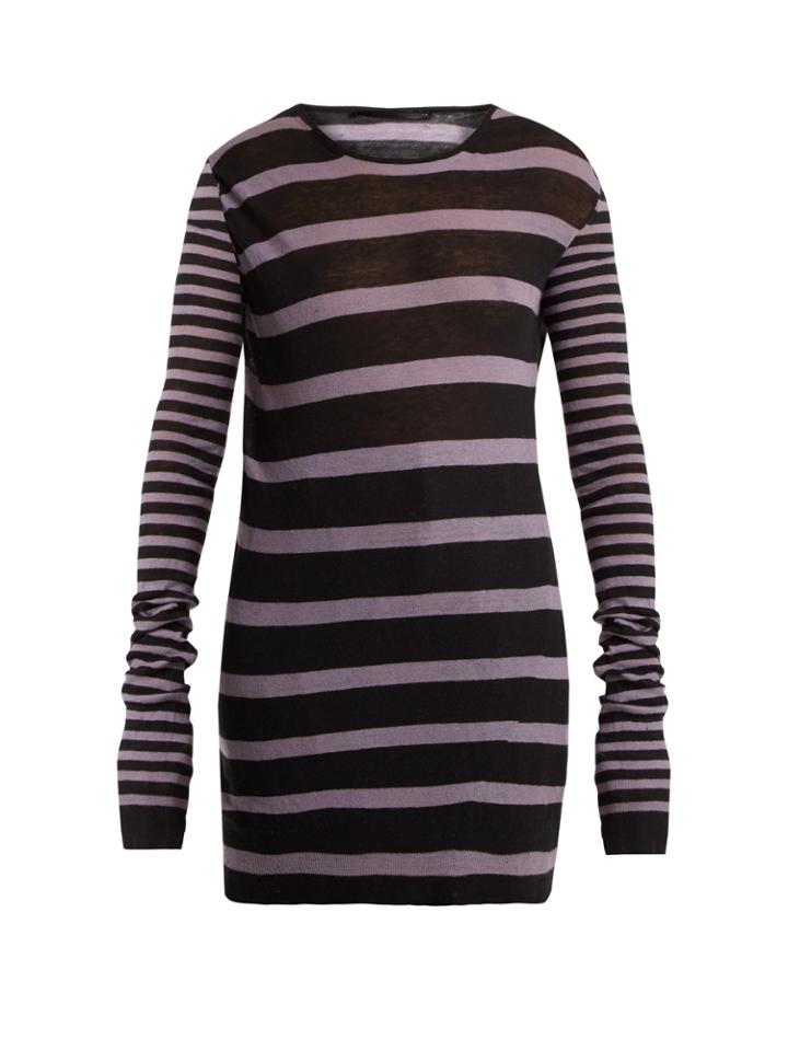 Haider Ackermann Round-neck Striped Cotton-blend Sweater