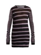 Haider Ackermann Round-neck Striped Cotton-blend Sweater