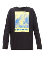Matchesfashion.com Heron Preston - Heron Print Long Sleeve Cotton T Shirt - Mens - Black Multi