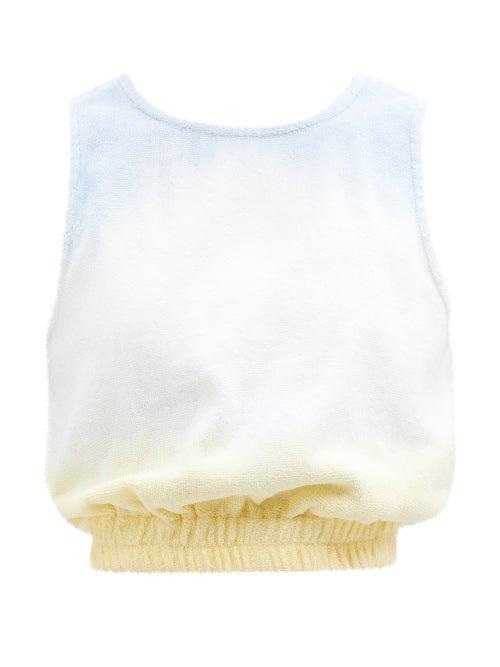 Terry - Isola Tie-dye Cotton-terry Cropped Top - Womens - Blue Multi