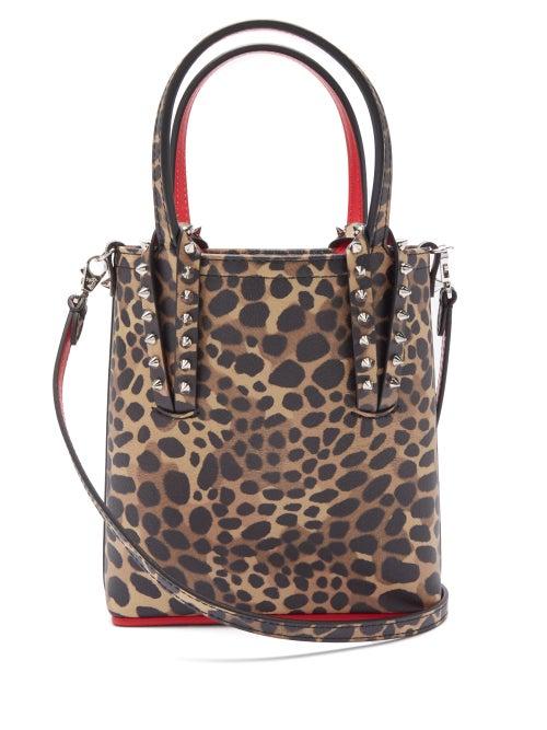 Christian Louboutin - Cabata Mini Leopard-print Leather Tote Bag - Womens - Leopard