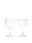 Matchesfashion.com Campbell-rey - X Laguna B Set Of Two Cosima Wine Glasses - Yellow Multi