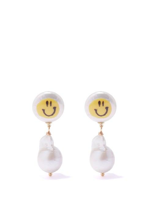Joolz By Martha Calvo - All Smiles Pearl & 14kt Gold-plated Earrings - Womens - Pearl